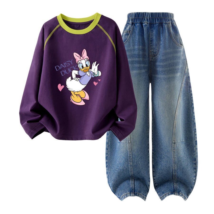 Disney Kids Casual Sportswear Crew Neck Moderate Stretch Breathable