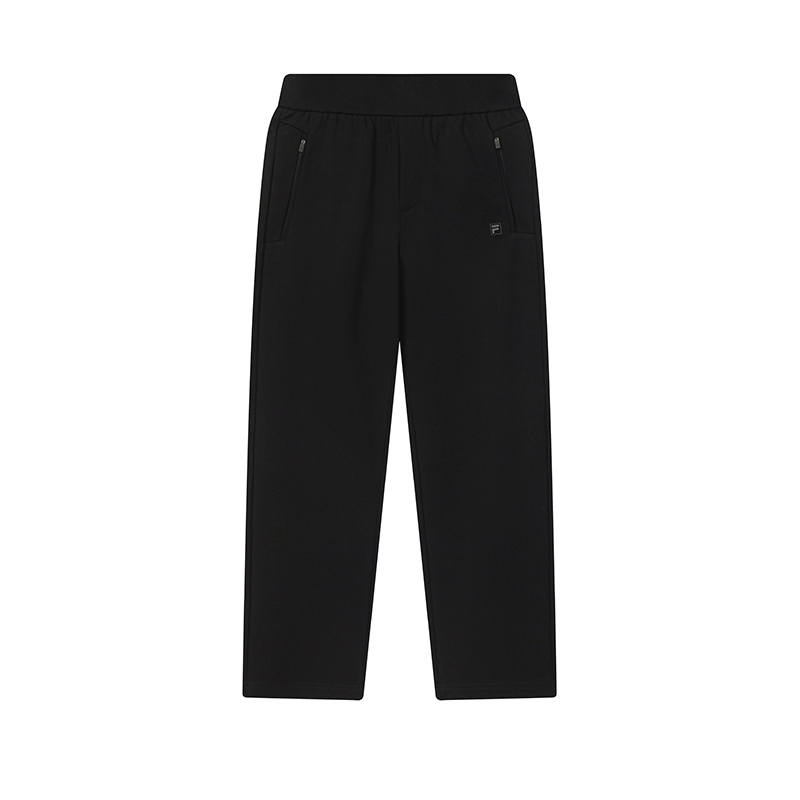 FILA WHITE Casual Pants Men's Jet Black Moderate Straight Fit Pants