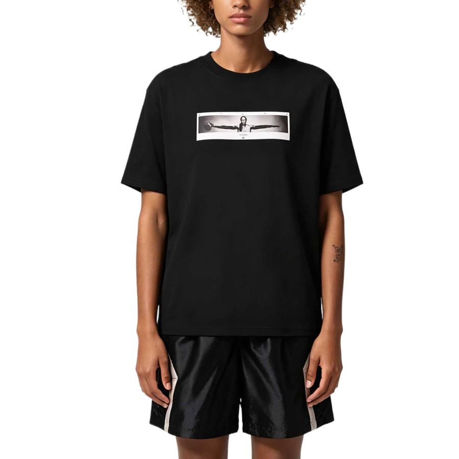 Jordan Jordan Sport T Shirts Women's Black/Light Orewood Brown Crew Neck Moderate