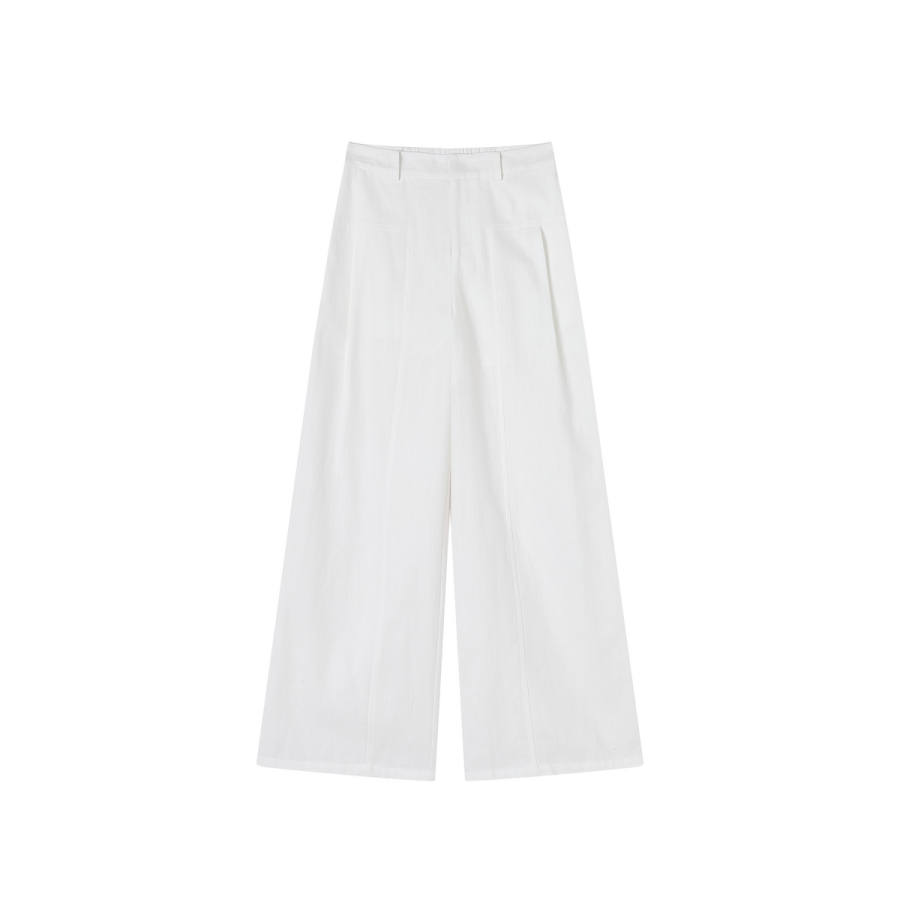 XIANGYING Casual Pants Women's White Thin Wide Leg Pants