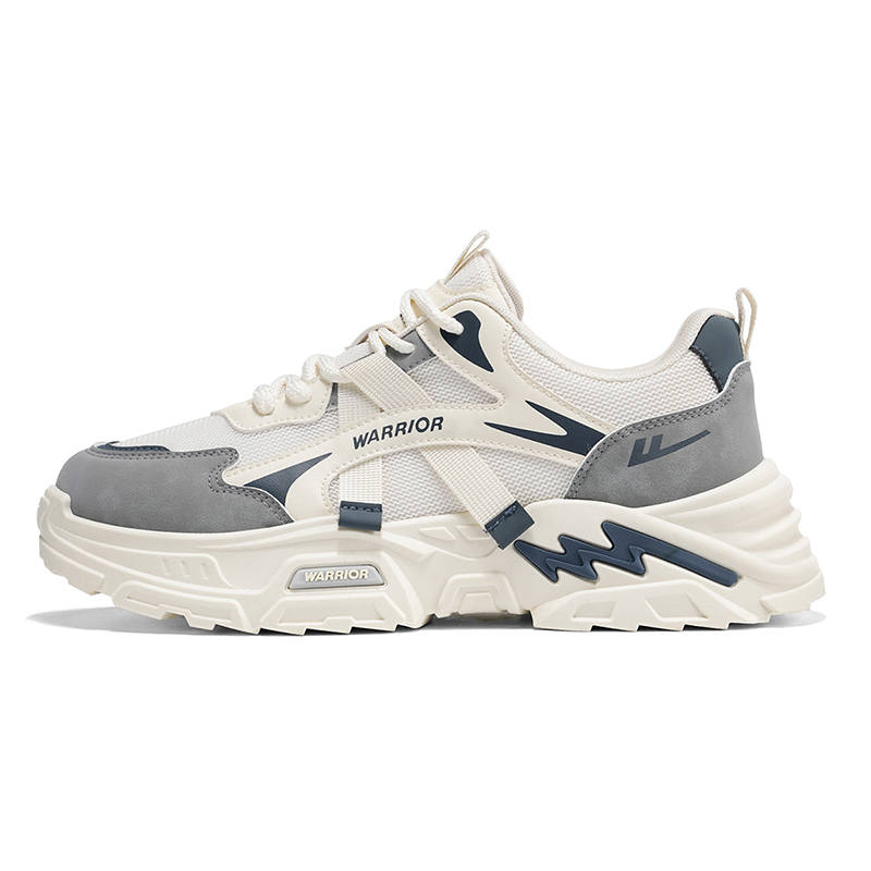 WARRIOR WARRIOR Chunky Sneakers Men's Low Top Beige/Dark Gray/Blue Gray