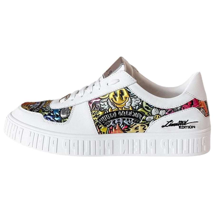 PHILIPP PLEIN Skateboard Shoes Men's Low Top White