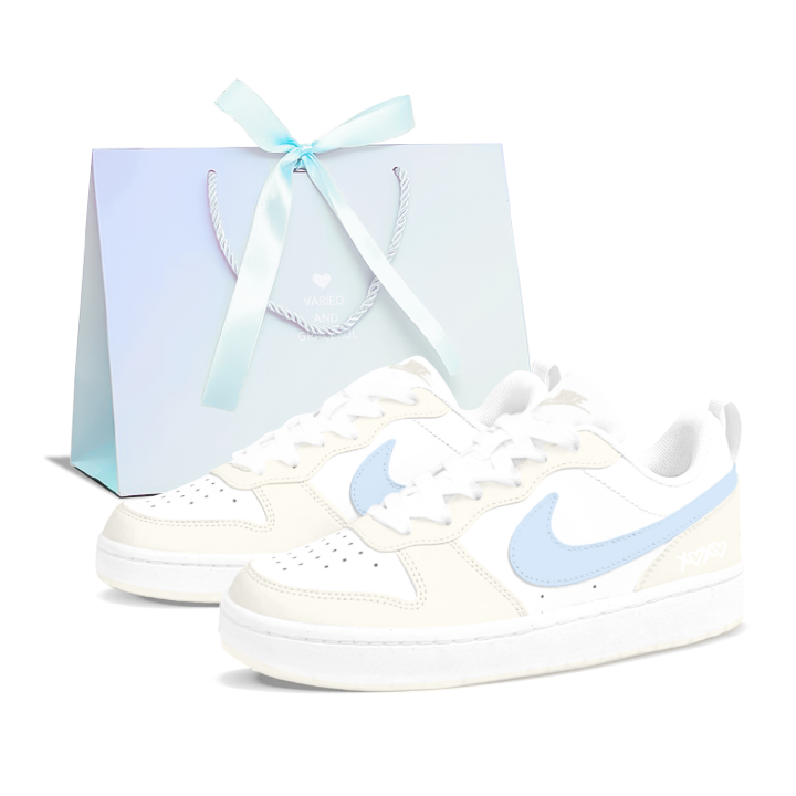 Nike Nike Court Borough Skateboard Shoes Unisex Low Top Blue/Beige
