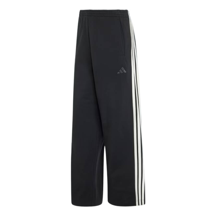 Adidas Adidas 3 Stripes Casual Pants Women's Black/Ecru Moderate Wide Leg Pants