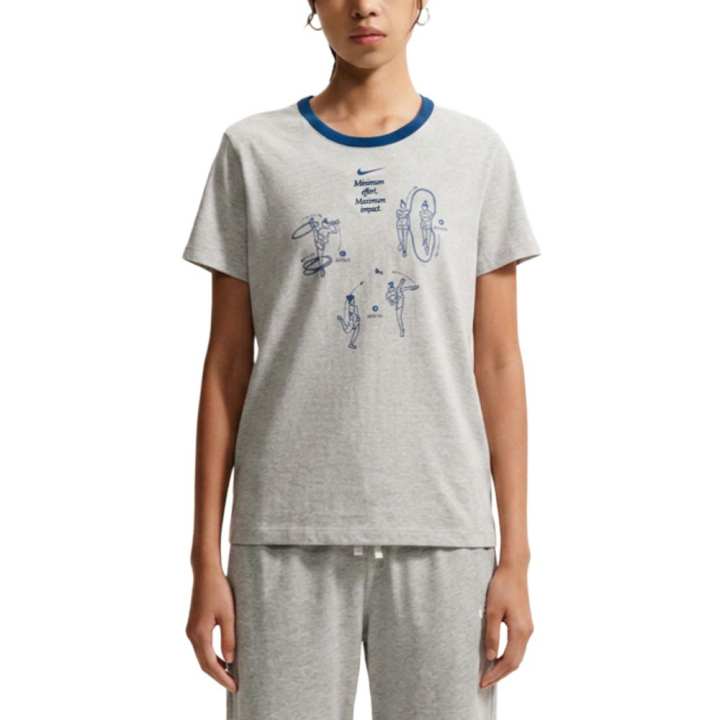 Nike Nike Club T Shirts Women's Gray Crew Neck