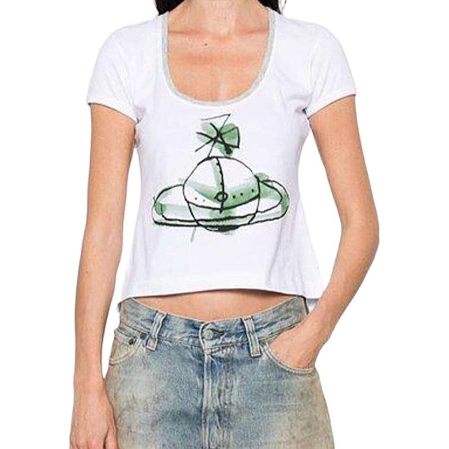 Vivienne Westwood T Shirts Women's White Crew Neck Straight Fit