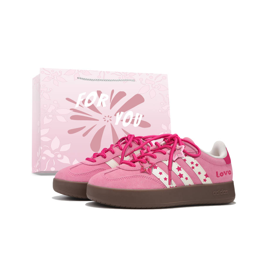 Adidas Adidas BARREDA German Army Trainers Women's Low Top Pink White Brown Contrast