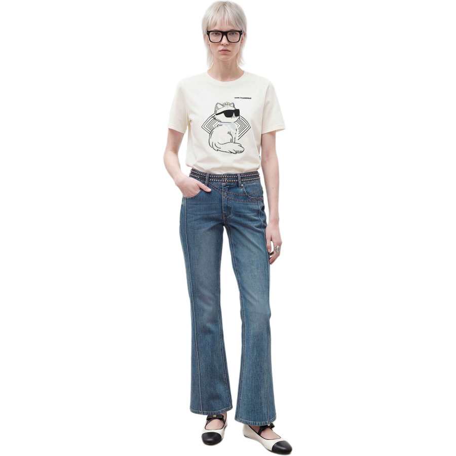 KARL LAGERFELD / Karl Lagerfeld Jeans Women's Blue Moderate Flared Pants