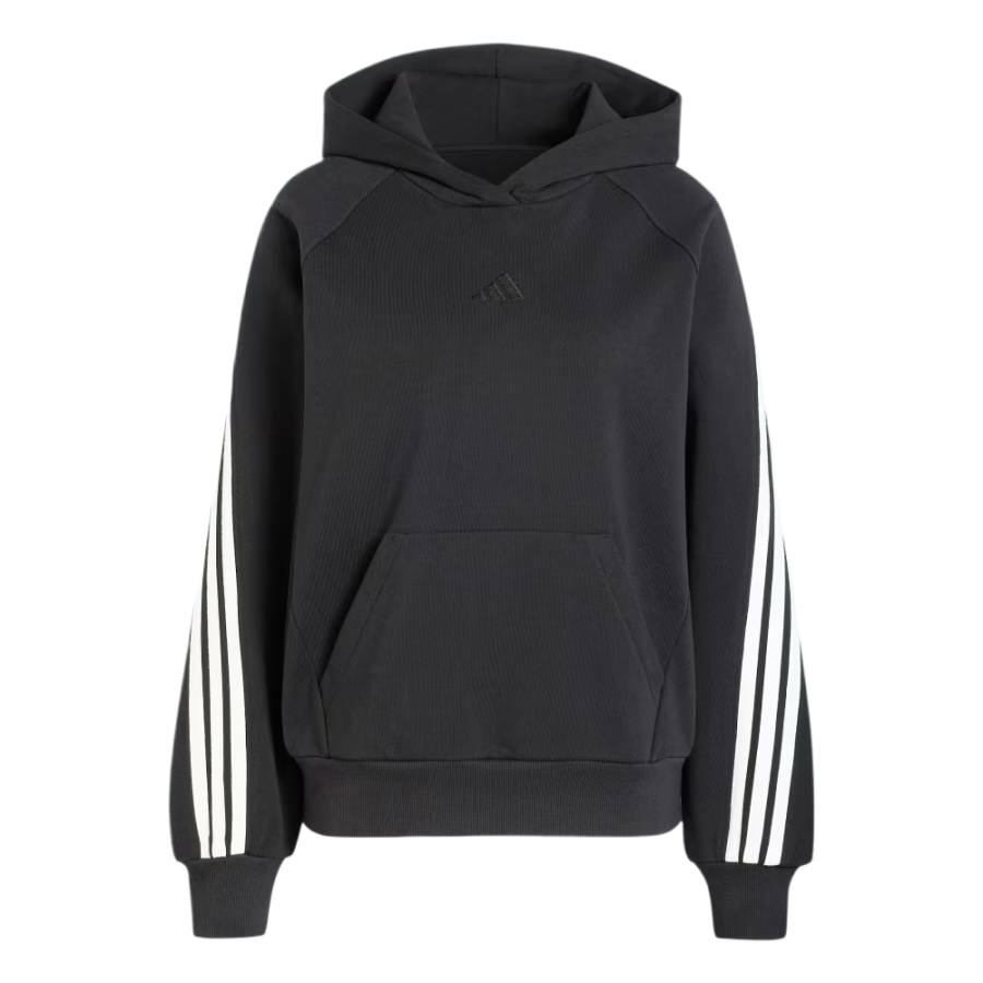 Adidas Adidas 3 Stripes Sweatshirts Women's Black/Ecru Hooded Non Detachable Moderate