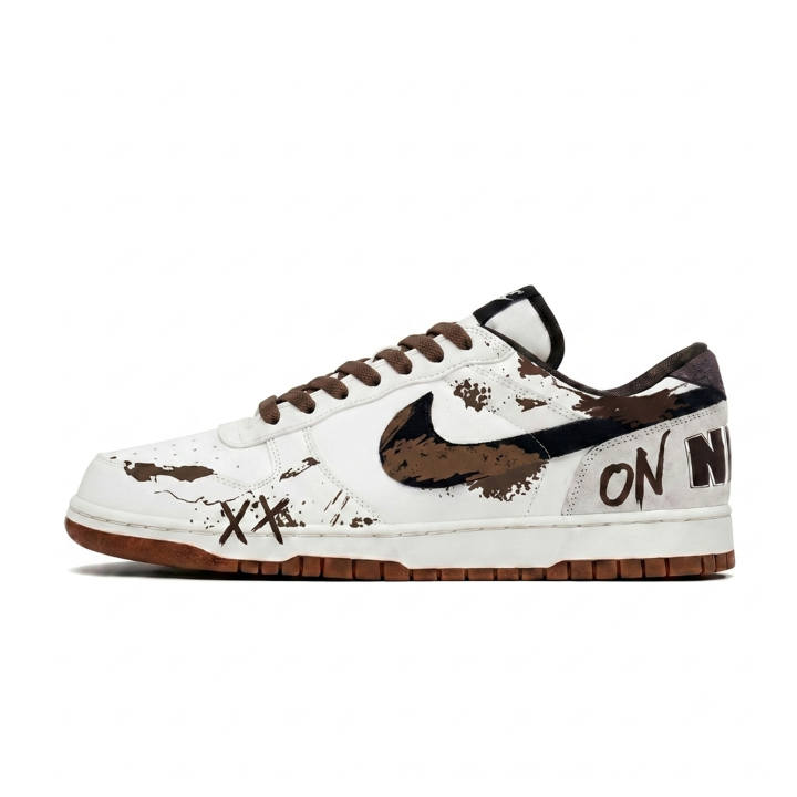 Nike Nike Big Dirty Brown Graffiti, Commute Everyday, Boyfriend Synthetic Leather, Leather Low top Skateboard Shoes Men's