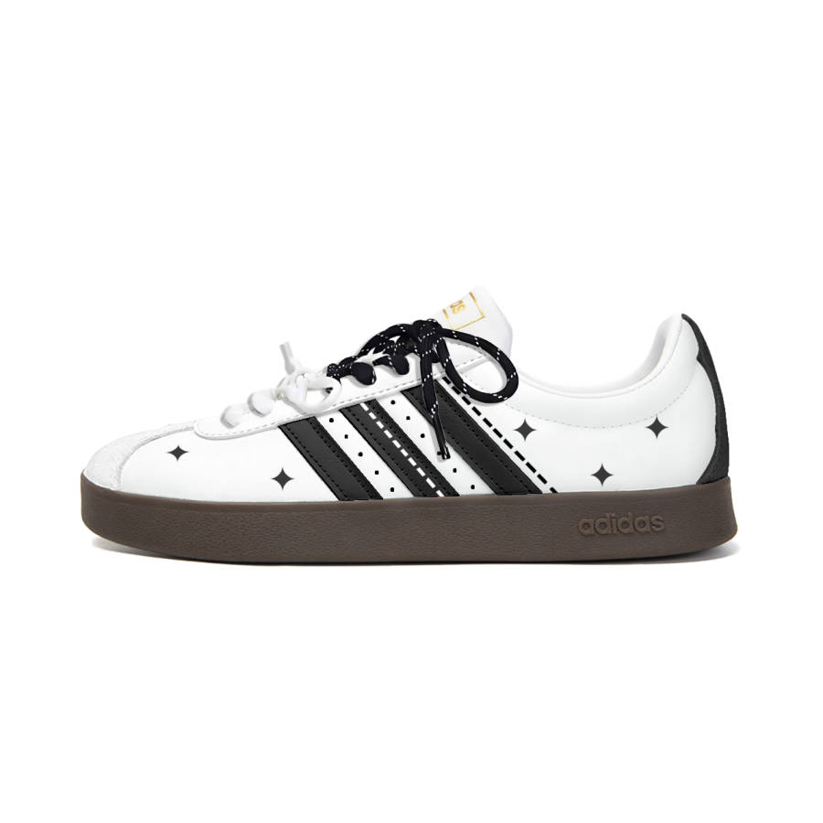 Adidas Adidas Vl Court Classic Skateboard Shoes Unisex Low Top Black White