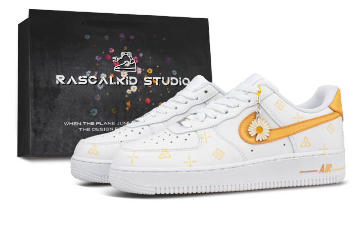 Nike Nike Air Force 1 Skateboard Shoes Unisex Low Top Orange