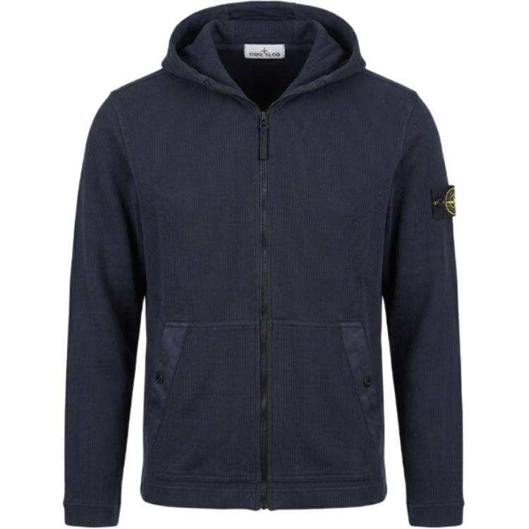 STONE ISLAND Knitwear Men's Navy Blue Hooded Non Detachable Moderate