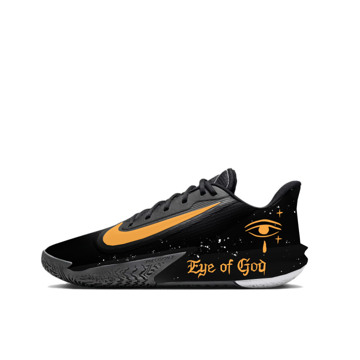 Nike Nike Precision 7 Basketball Shoes Unisex Low Top Black Orange