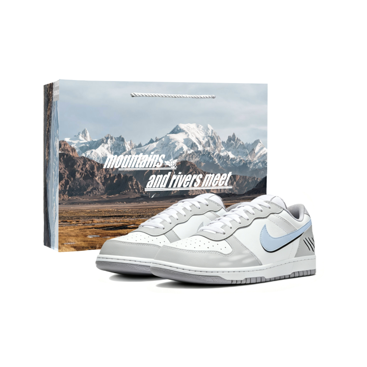 Nike Nike Big Low Lux Skateboard Shoes Men's Low Top White Gray Multicolor
