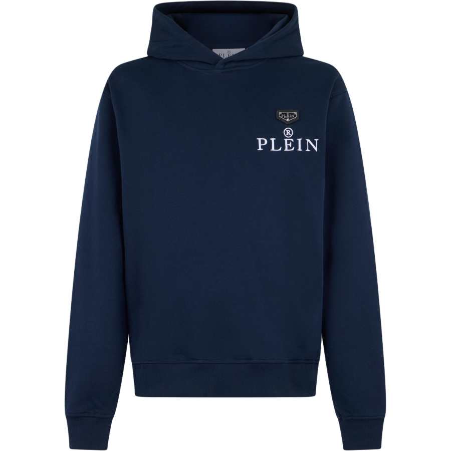 PHILIPP PLEIN Sweatshirts Men's Dark Blue Hooded Non Detachable Moderate