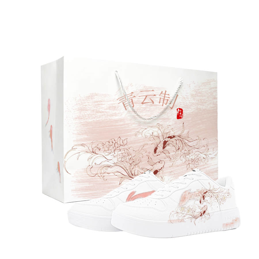 Li-Ning Li Ning Floating Boat Skateboard Shoes Women's Low Top White Red Pink