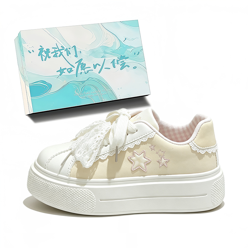 JBBCN Skateboard Shoes Women's Low Top White Blue Color Block Fresh Colorway