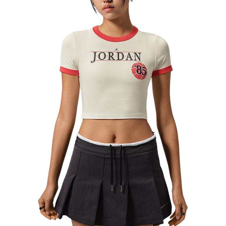 Jordan Jordan T Shirts Women's Ecru Crew Neck Moderate
