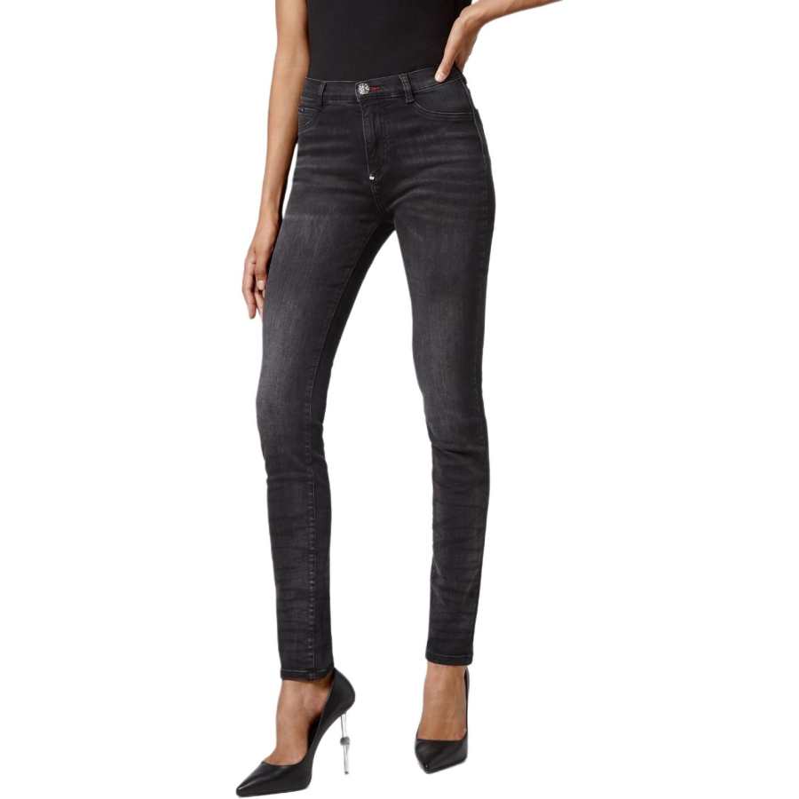 PHILIPP PLEIN Jeans Women's Dark Gray Moderate Other