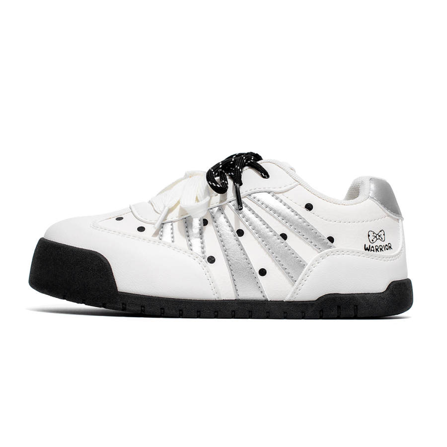 WARRIOR Casual Shoes Women's Low Top Black/Beige, Beige/Silver/Black, Beige
