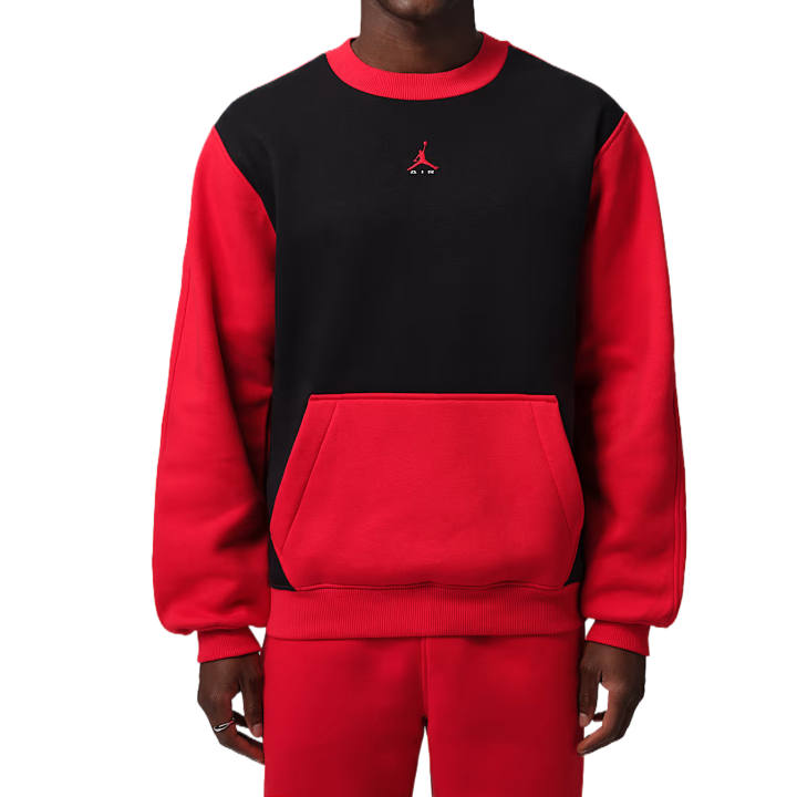 Jordan Jordan Brooklyn Sweatshirts Men's Black/University Red/University Red Crew Neck Moderate