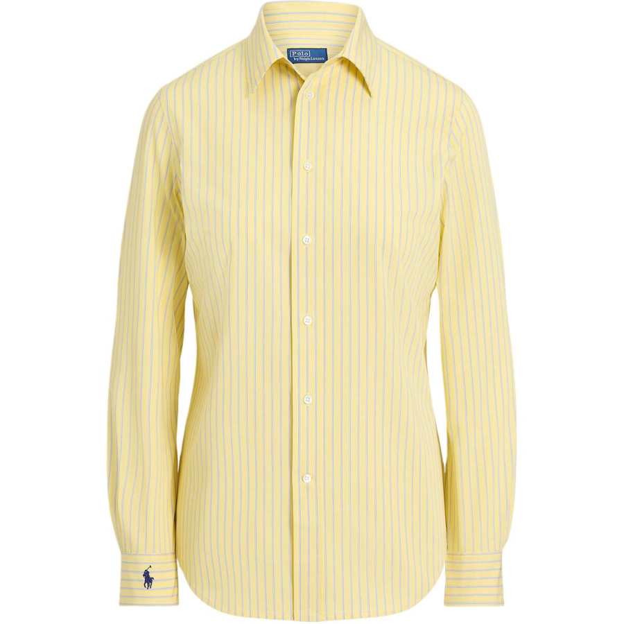 Polo Ralph Lauren Shirts Women's Yellow Lapel Moderate Straight Fit