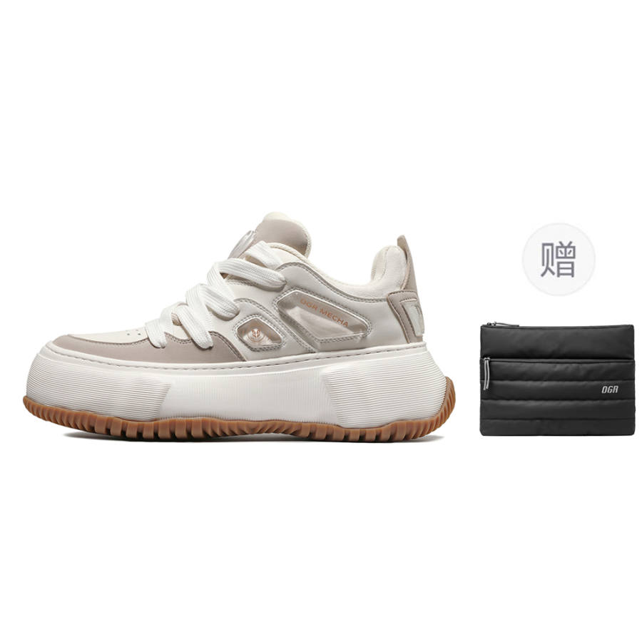 OGR Pump Mixr Low top Chunky Sneakers Unisex Beige Gray