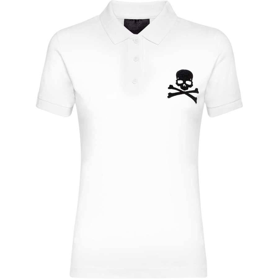 PHILIPP PLEIN Polo Shirts Women's White Polo Collar Moderate