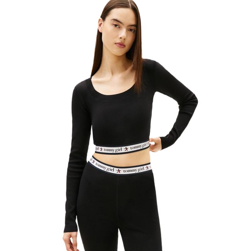 Tommy Hilfiger Knitwear Women's Black Bds Crew Neck Moderate