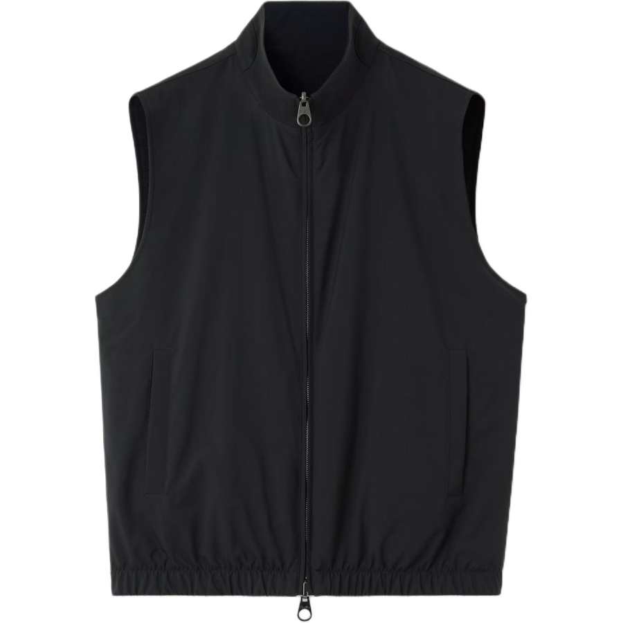 Loro Piana Vests Men's Marine Blue Stand Collar Moderate Other