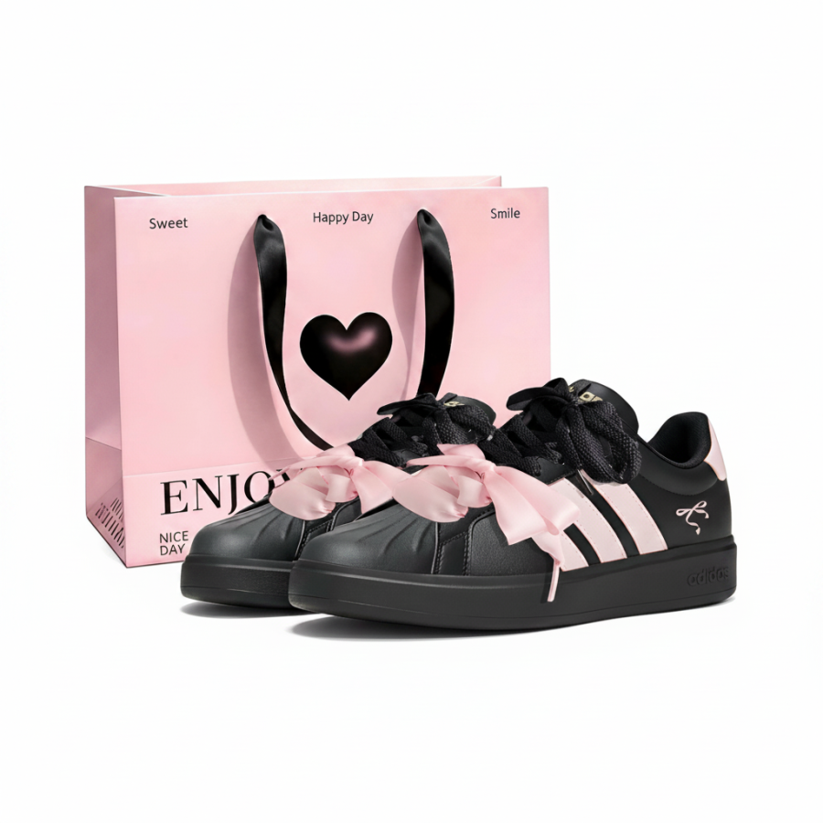 Adidas Adidas Street Talk Skateboard Shoes Women's Low Top Black Pink Color Block