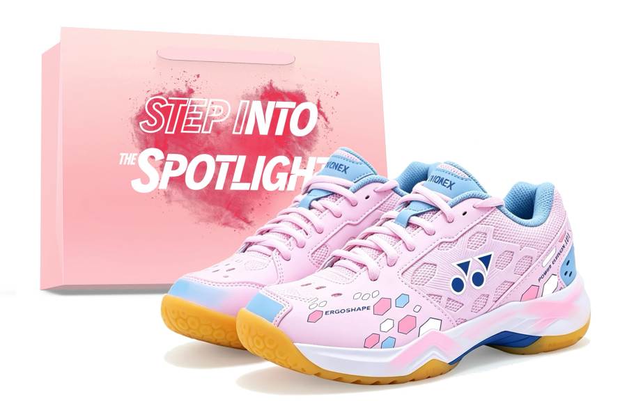 YONEX Power Cushion Badminton Shoes Unisex Low Top Pink Blue Yellow Color Block Patchwork