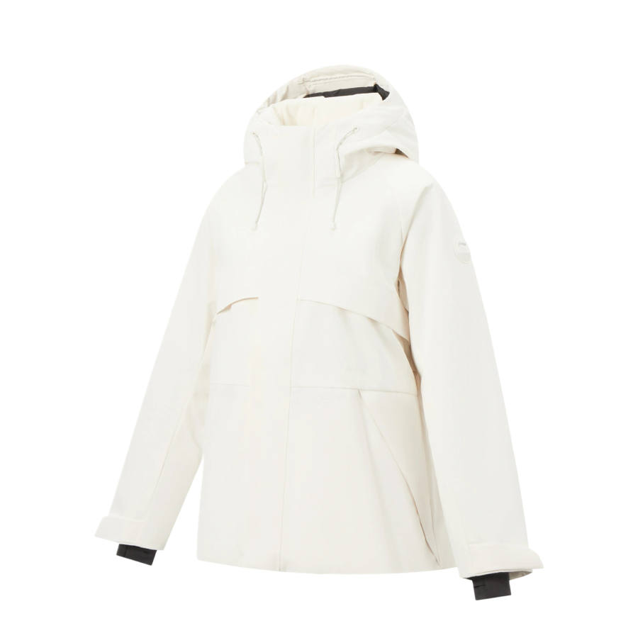 Li-Ning Li Ning Down Jackets Women's Ivory Hooded Non Detachable Moderate