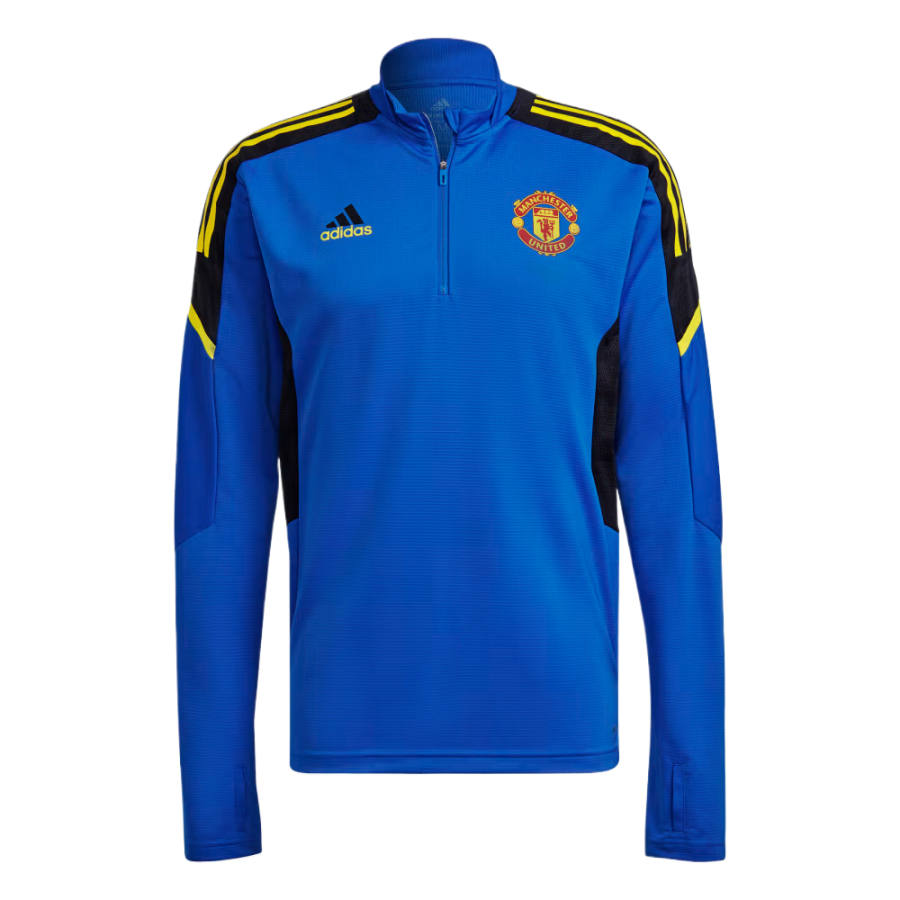 Adidas Adidas Manchester United Soccer Jerseys Men's Glowing Blue Stand Collar