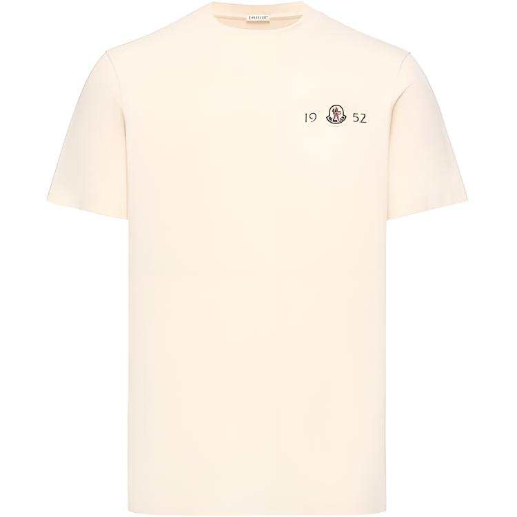 Moncler FW26 T Shirts Men's White Crew Neck Moderate Straight Fit