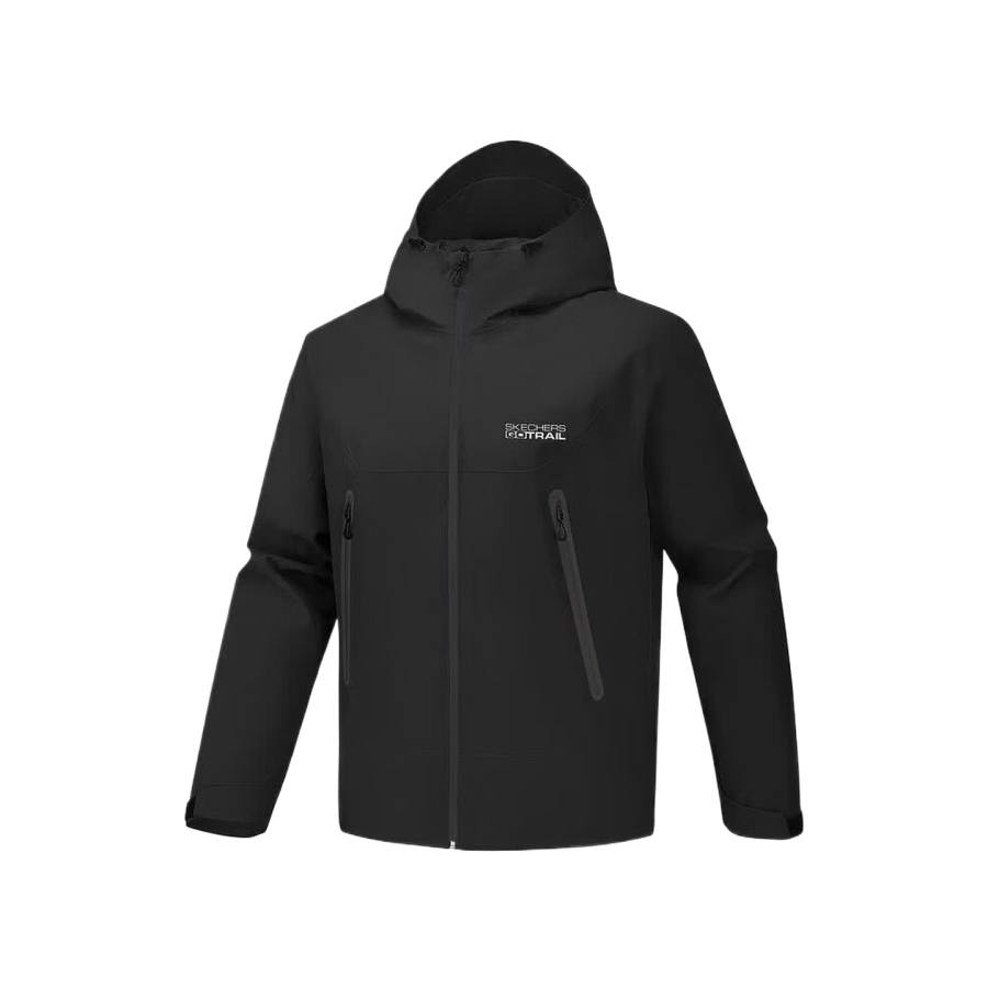 Skechers Windbreaker Jackets Men's Carbon Black 0018 Hooded Non Detachable Moderate
