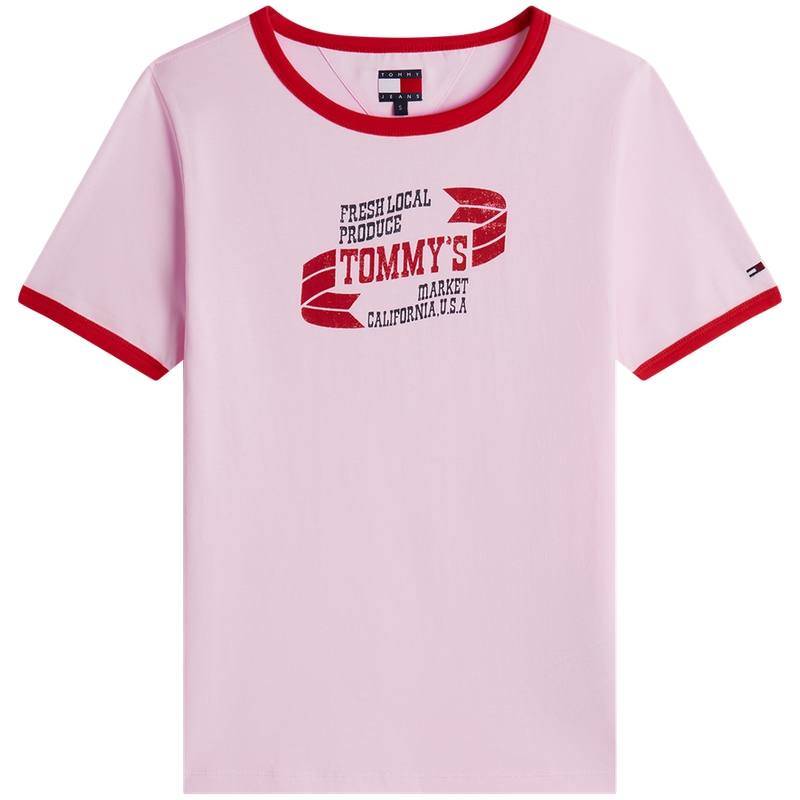 Tommy Hilfiger T Shirts Women's Pink TN9 Crew Neck