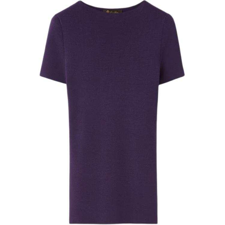 Loro Piana Knitwear Women's Purple Crew Neck Moderate Straight Fit