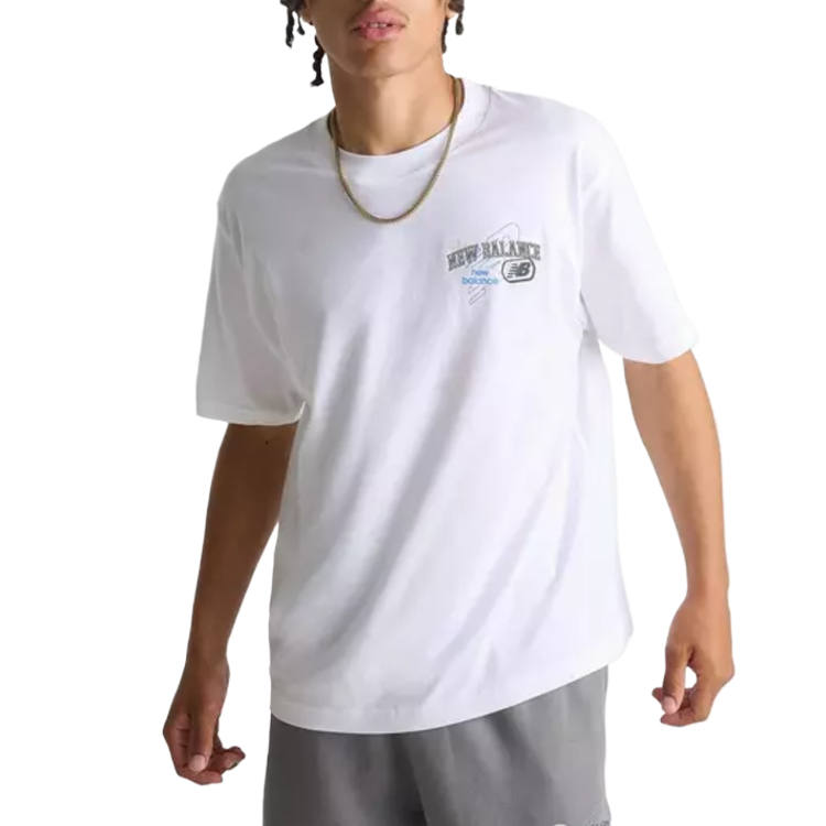 New Balance New Balance T Shirts Men's White Crew Neck Moderate