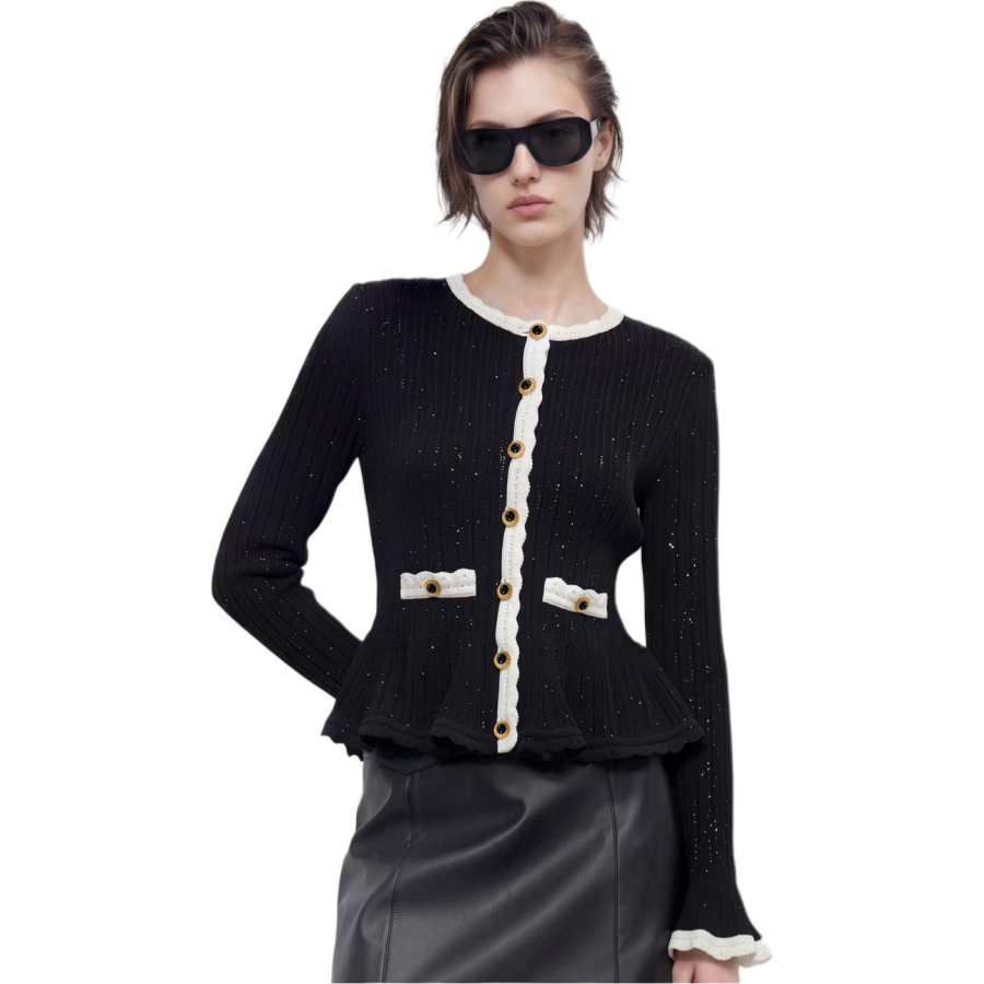 KARL LAGERFELD / Karl Lagerfeld Jeans Sweaters Women's Black Crew Neck Moderate