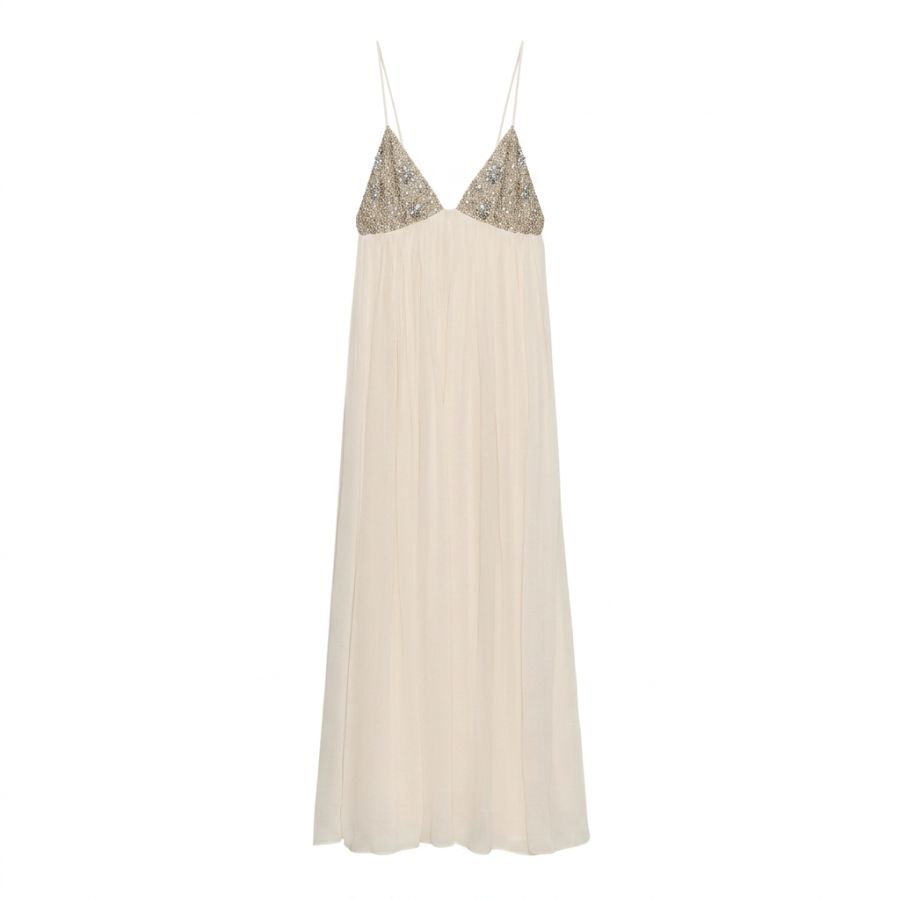 ZARA ZW Slip Dresses Women's White Moderate