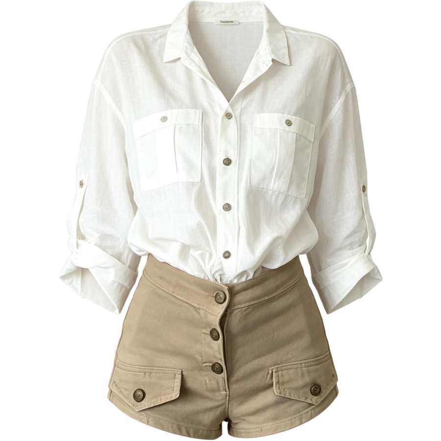 CHARM GLOW Casual Suits Women's V Neck Moderate