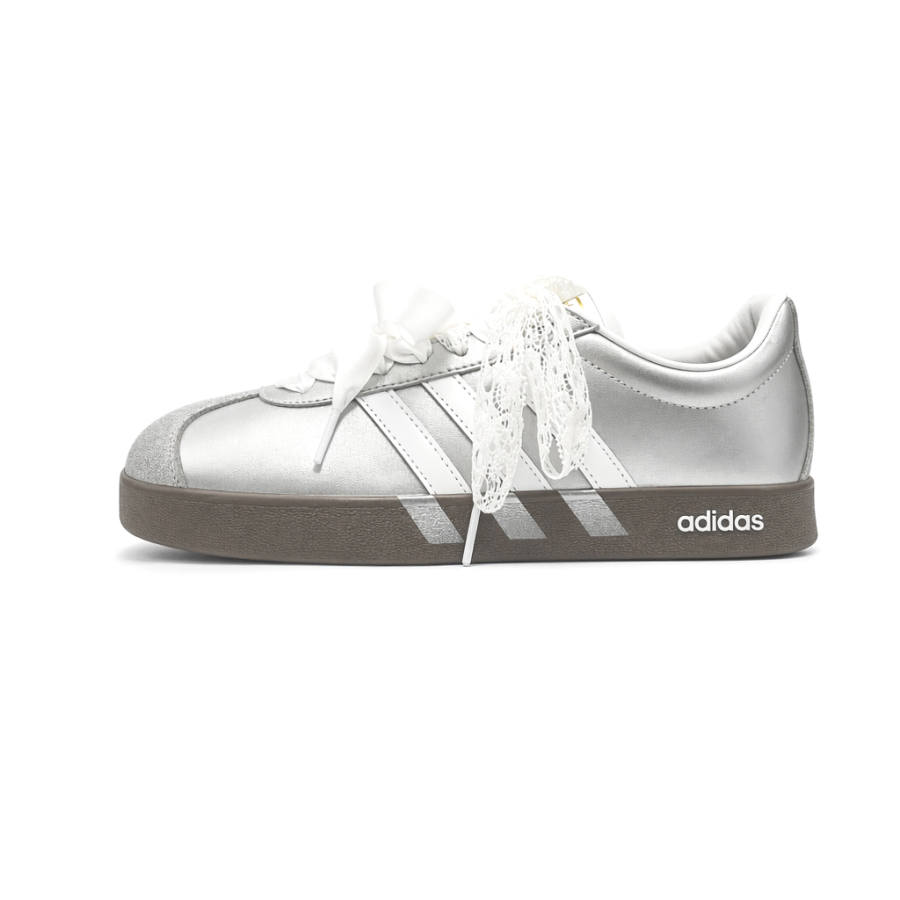 Adidas Adidas Vl Court Classic German Army Trainers Unisex Low Top Silver
