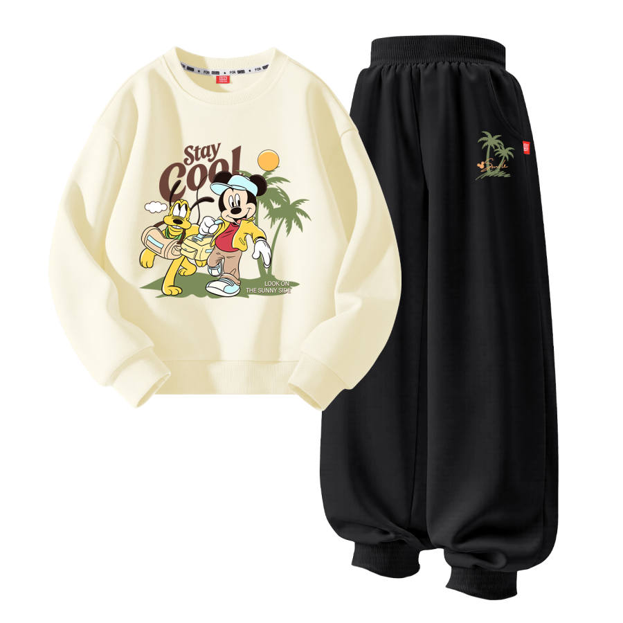 Disney Kids Casual Sportswear Crew Neck Moderate Stretch Breathable