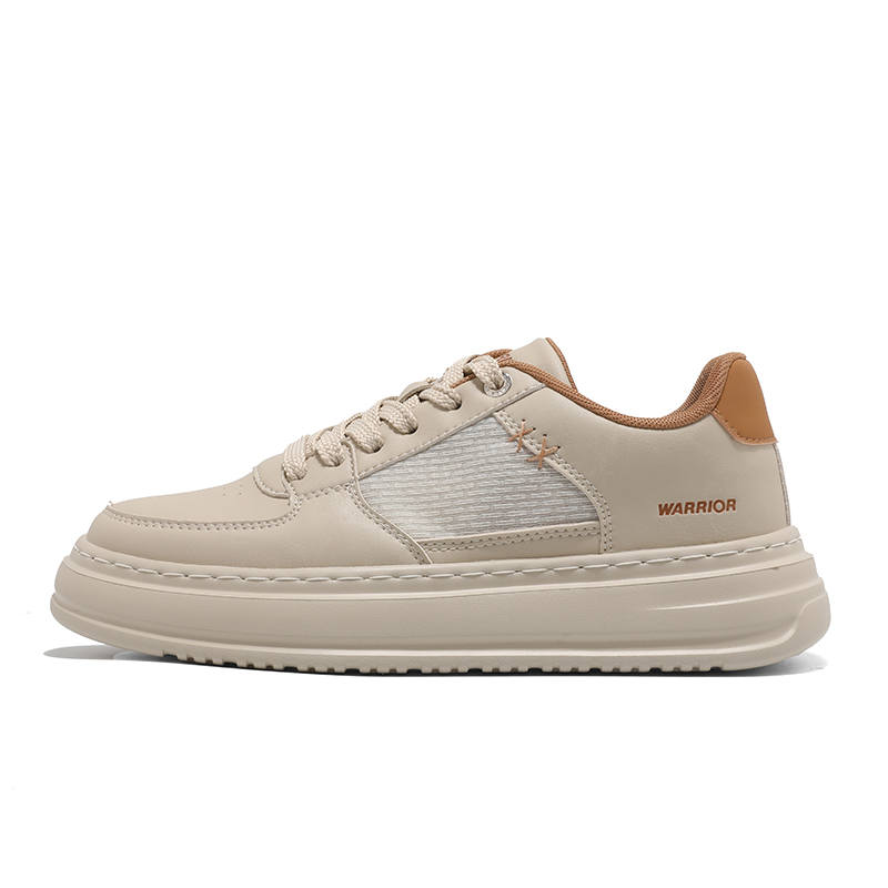 WARRIOR Skateboard Shoes Men's Low Top Apricot Yellow, White Gray