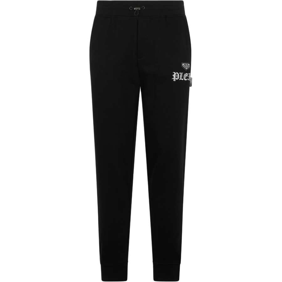 PHILIPP PLEIN Knitted Sweatpants Men's Black Moderate Tapered Pants