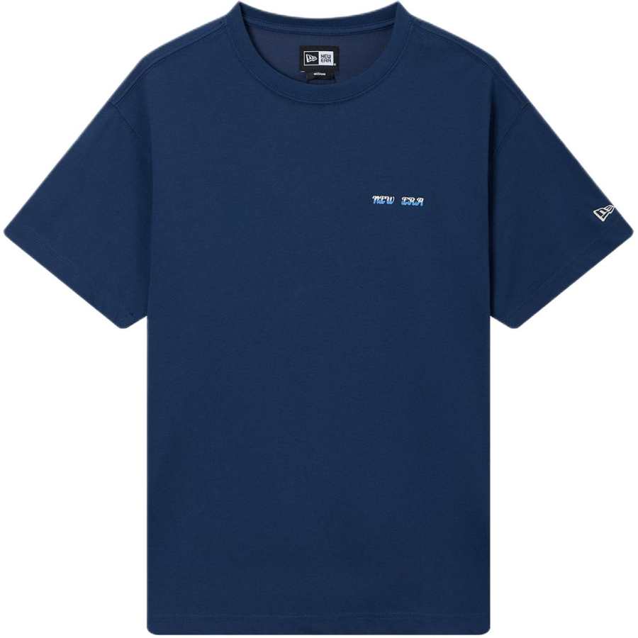 New Era T Shirts Unisex Blue Crew Neck Moderate