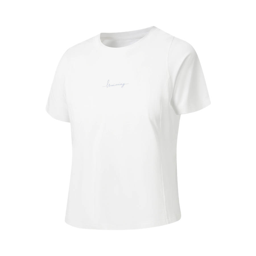 Li-Ning Li Ning Fitness Series T Shirts Women's White Crew Neck Moderate