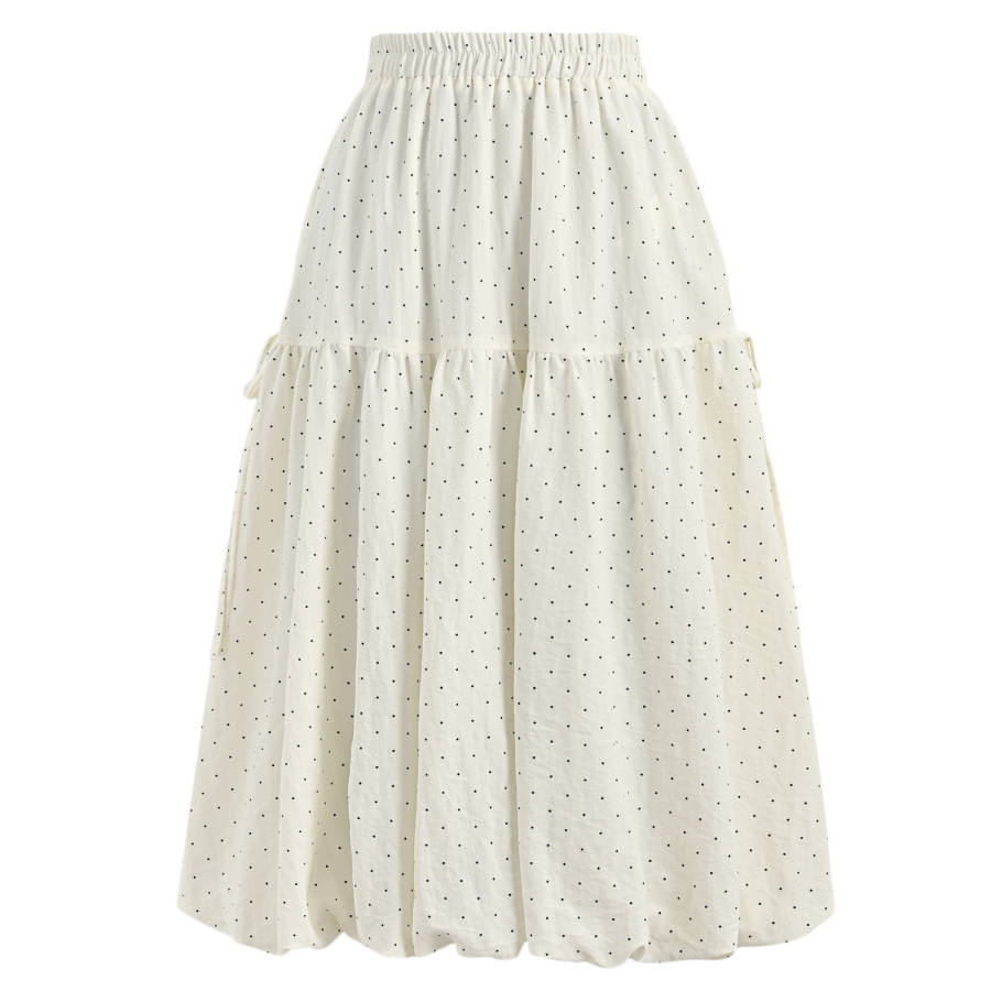 SNBL Casual Long Skirts Women's White Moderate Long Skirt A Line Skirt